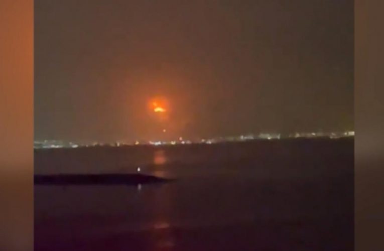 Blast rocks Dubai port causing a large fire