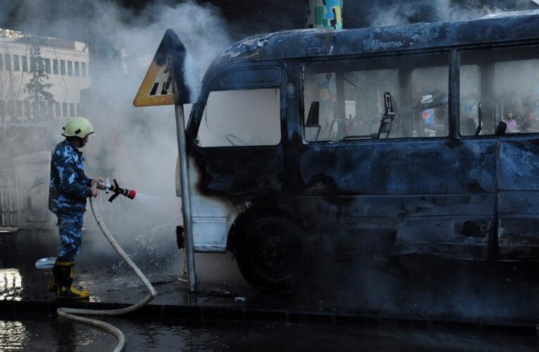 Bomb attack on Syrian military bus in Damascus kills 14