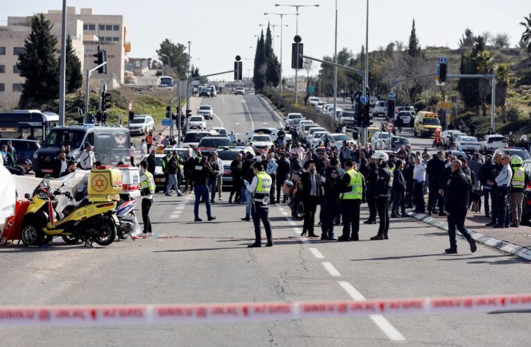Two dead including child as car rams people at Jerusalem bus stop