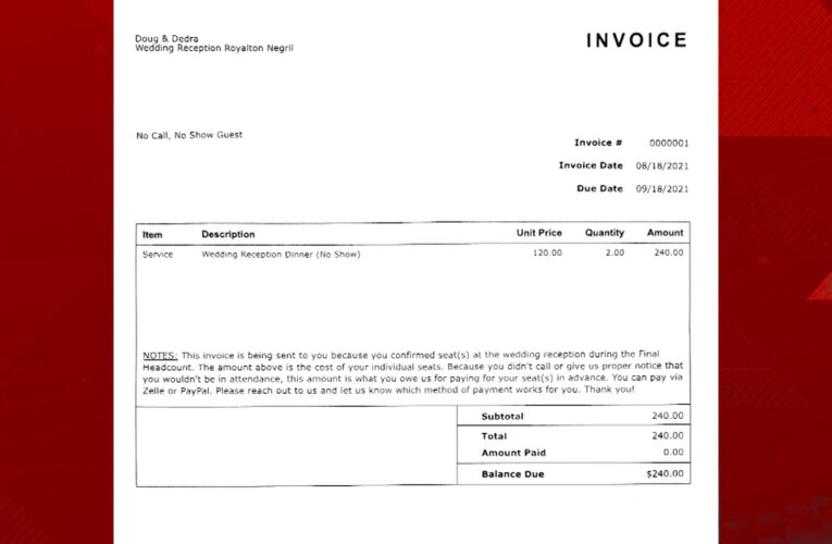 بعدما أكدّوا حضورهم.. زوجان ينشران فاتورة بقيمة استضافة من تغيبوا عن حفل زفافهما