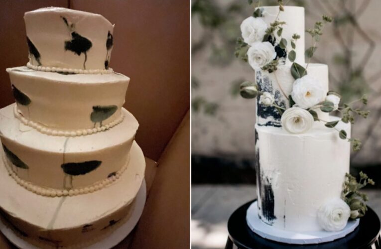 كعكة زفاف “باكية” تنتشر على مواقع التواصل.. شاهد رد فعل العروستين