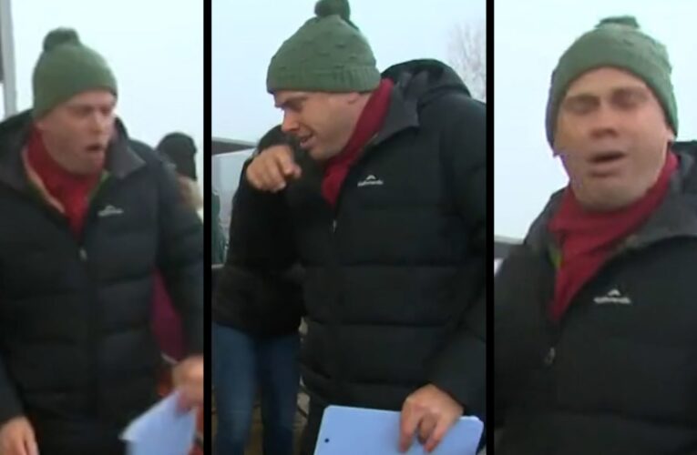 منع نفسه من التقيؤ مرارًا.. شاهد كيف فقد مذيع أرصاد جوية السيطرة في بث من مزرعة حيوانات