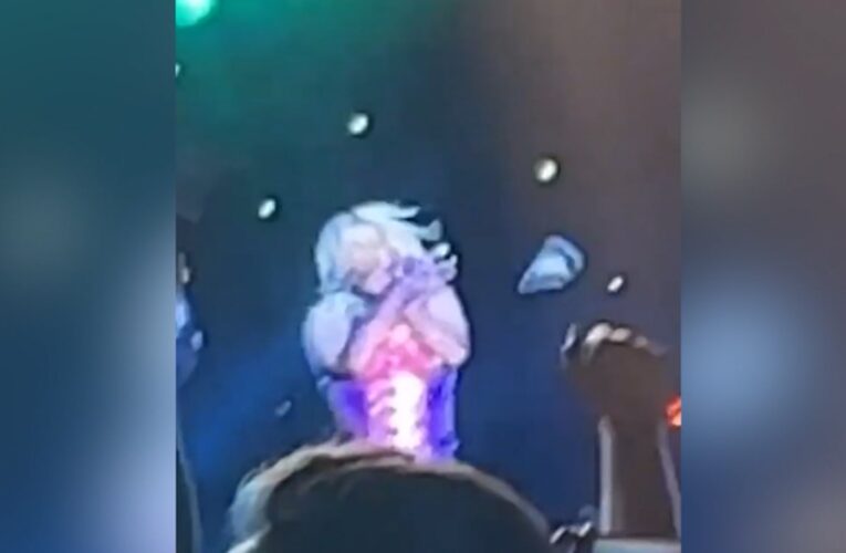 أُصيبت على عينها.. شاهد لحظة إصابة بيبي ريكسا بعد رميها بهاتف على المسرح