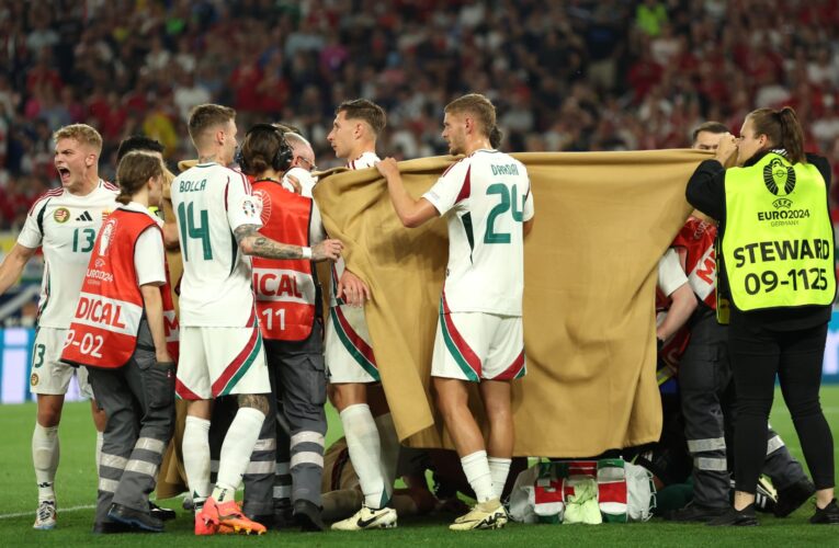 سقط مغشيًا عليه.. إصابة خطرة للاعب منتخب المجر خلال مباراة في يورو 2024