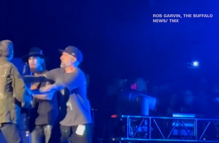 وسط حفل موسيقي.. عضوان بفرقة غنائية يتشاجران فجأة على المسرح