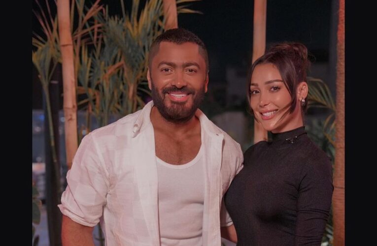 بسمة بوسيل تحضر افتتاح مطعم لطليقها تامر حسني