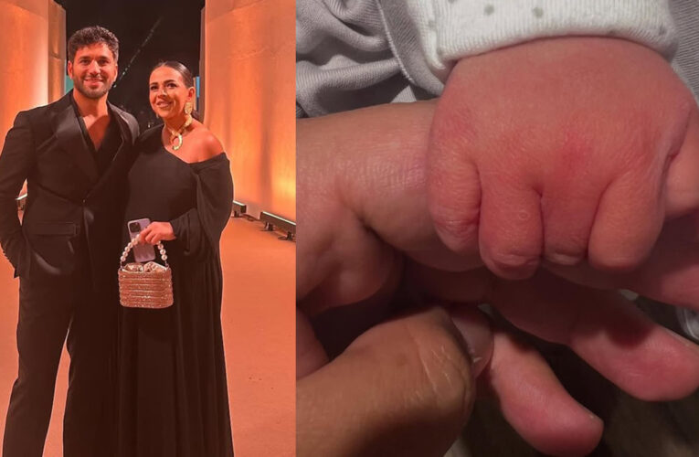 إيمي سمير غانم وحسن الرداد يستقبلان مولودتهما الجديدة