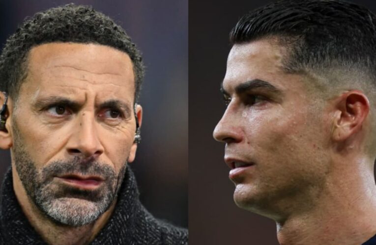 هذا ما فعله رونالدو عند رؤيته لريو فرديناند بعد مباراة النصر والاتحاد