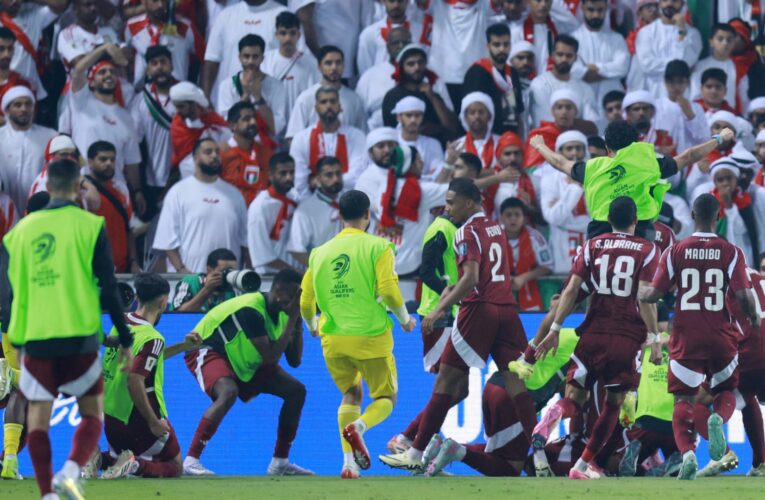 لقطات أثارت ضجة.. مشاجرة على هامش مباراة قطر والإمارات