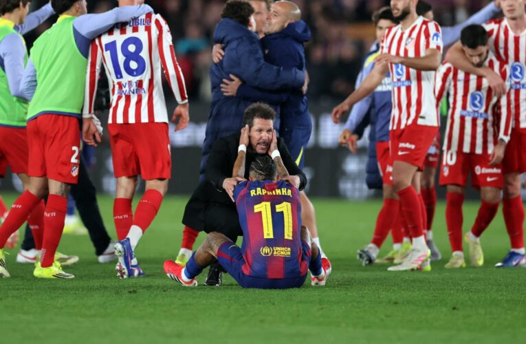 تصرف “لافت” من سيميوني مع رافينيا بعد إخفاق برشلونة ببلوغ نهائي كأس إسبانيا