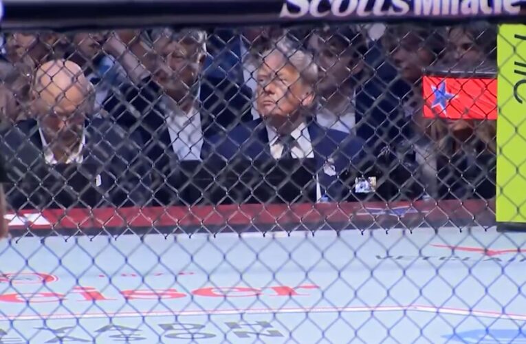 شاهد كيف تابع ترامب نزالات بطولة UFC من مقعده بجانب الحلبة بالبيت الأبيض