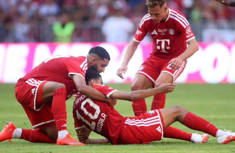 بعد تعرضه للإغماء مرتين في الملعب.. نجم بايرن ميونخ جمال موسيالا يكشف حالته الصحية