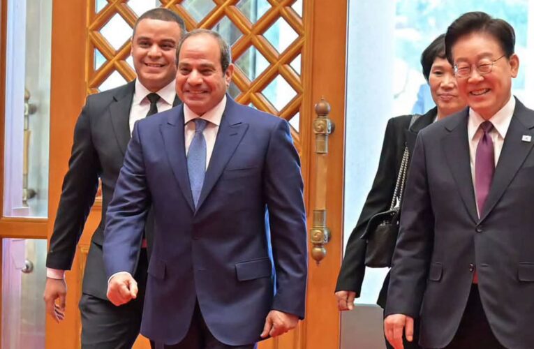 مصر.. رواج لقطة من مراسم استقبال السيسي بكوريا ورد فعل مرافقيه